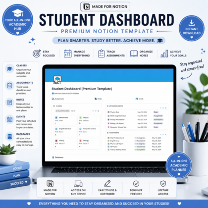 Student Dashboard Notion Template